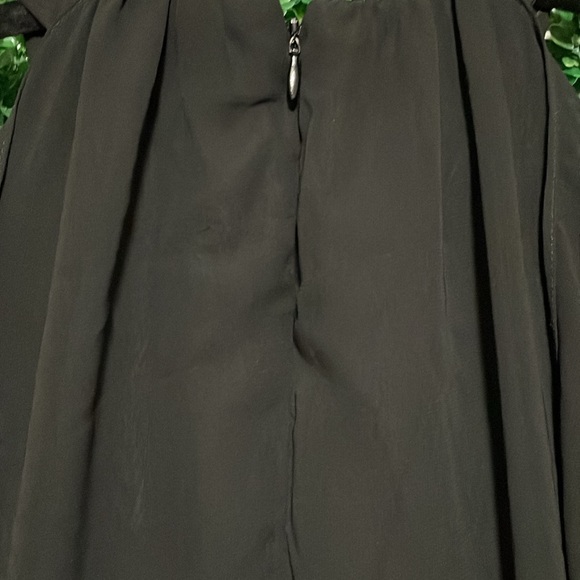 Ruffled Flowy Little Black Cocktail Dress - Picture 4 of 5